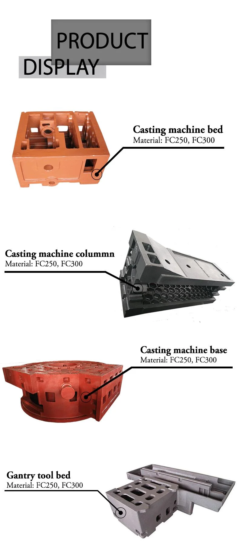 Monthly Deals Large Ductile Gray Iron Stainless Steel CNC Gantry Milling Machine Tools Customized Sand Die Casting