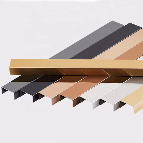 Amostra grátis Ss 304 Perfil de aço inoxidável decorativo em forma de T/U para decoração de parede ou teto